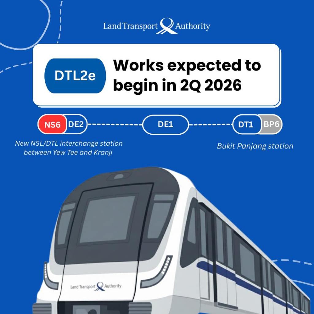 Land Transport Authority Singapore awards S$1.26 Billion expansion works for Downtown Line 2 Extension